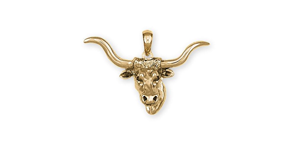 Longhorn Charms Longhorn Pendant 14k Gold Longhorn Jewelry Longhorn jewelry