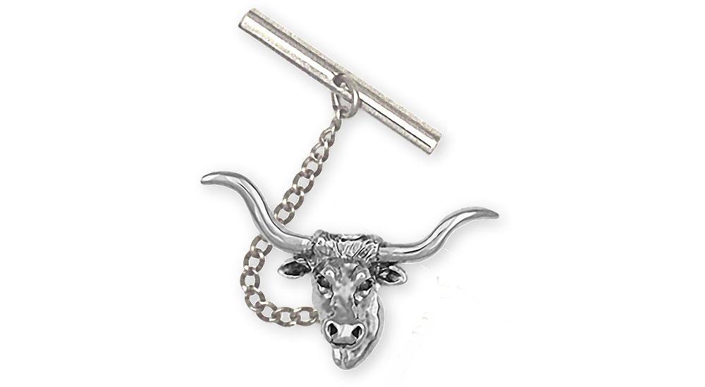 Longhorn Charms Longhorn Tie Tack Sterling Silver Longhorn Jewelry Longhorn jewelry