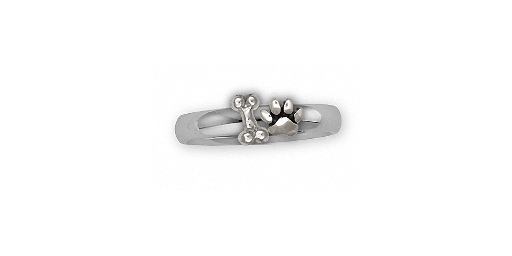 Black & White Diamond Dog Paw Print Heart Ring 1/20 ct tw Sterling Silver |  Kay