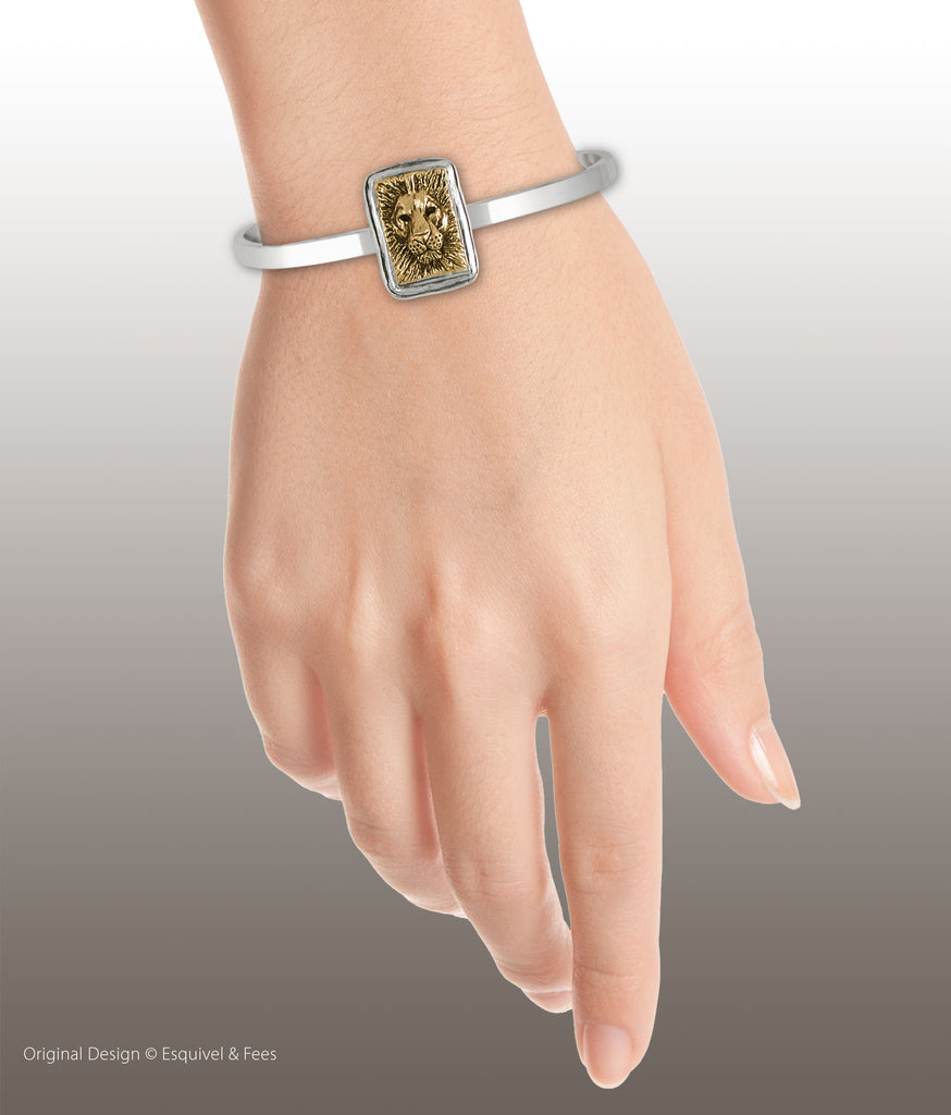 Lion Bracelet Jewelry Silver And 14k Gold Handmade Lion Bracelet LION1-TNCB