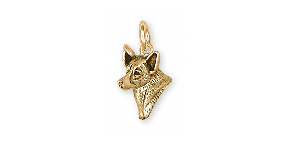 Australian Cattle Dog Charm Jewelry 14k Gold Handmade Dog Charm ACD2-CG