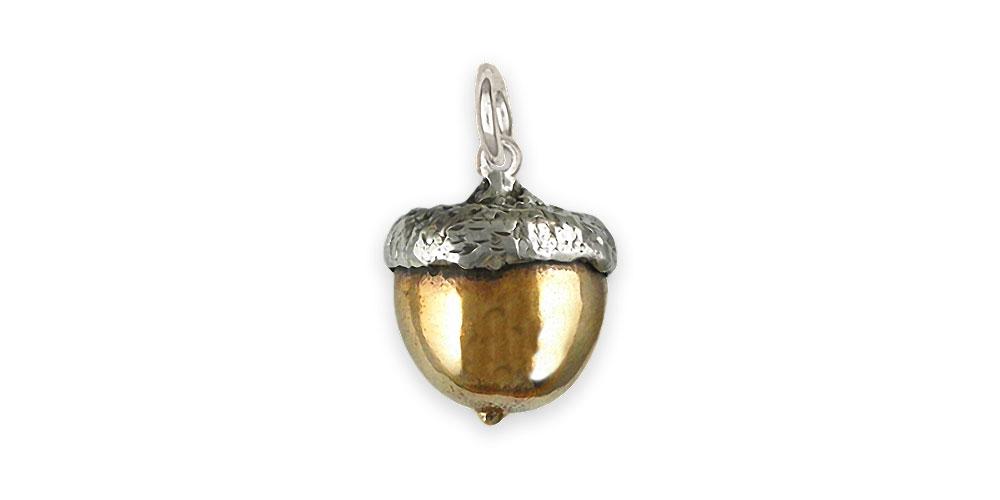 Acorn Charms Acorn Charm Sterling Silver And Yellow Bronze Acorn Jewelry Acorn jewelry