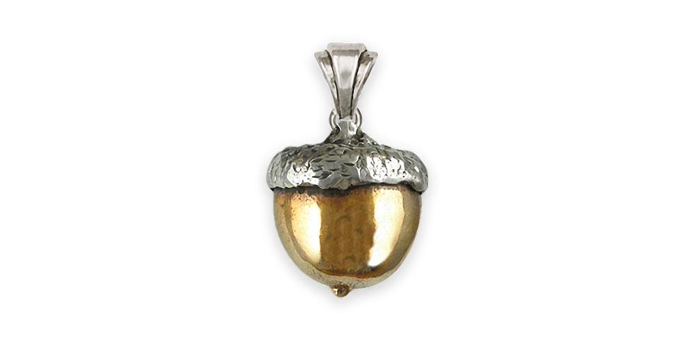 Acorn Charms Acorn Pendant Sterling Silver And Yellow Bronze Acorn Jewelry Acorn jewelry
