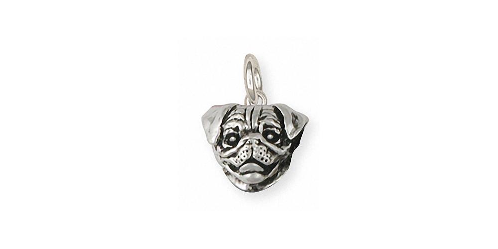 Pug Charms Pug Charm Sterling Silver Dog Jewelry Pug jewelry