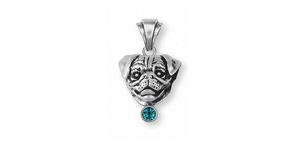 Pug Charms Pug Pendant Sterling Silver Dog Jewelry Pug jewelry