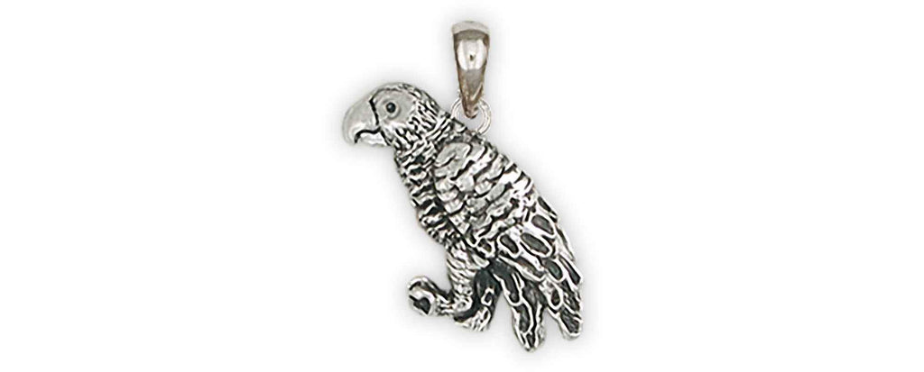 African Grey Charms African Grey Pendant Sterling Silver African Grey Jewelry African Grey jewelry