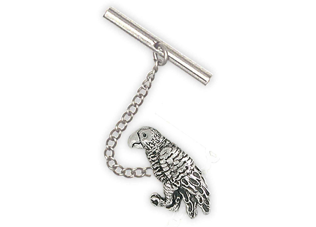 African Grey Charms African Grey Tie Tack Sterling Silver African Grey Jewelry African Grey jewelry