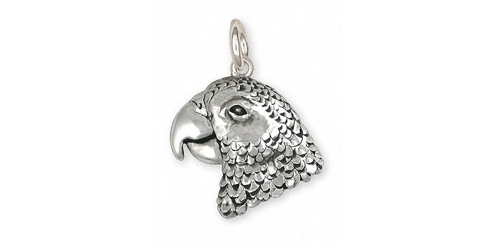 African Grey Charms African Grey Charm Sterling Silver Parrot Jewelry African Grey jewelry