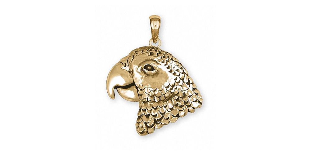 African Grey Charms African Grey Pendant 14k Gold Parrot Jewelry African Grey jewelry