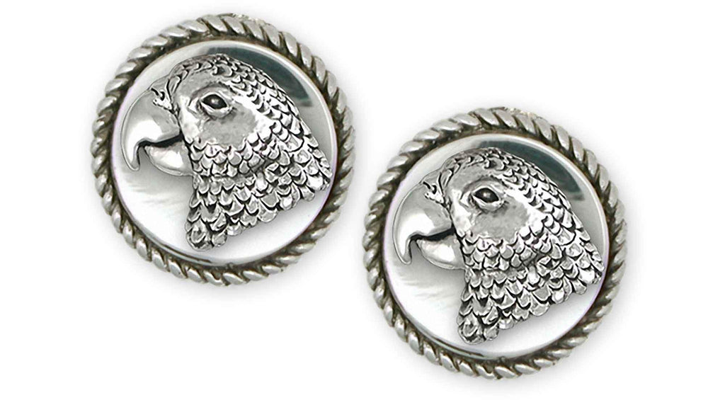 African Grey Charms African Grey Cufflinks Sterling Silver African Grey Jewelry African Grey jewelry