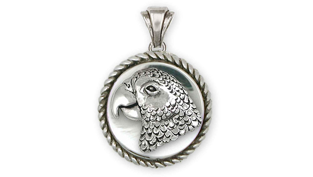 African Grey Charms African Grey Pendant Sterling Silver African Grey Jewelry African Grey jewelry