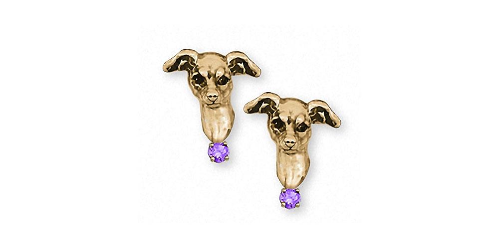 Italian Greyhound Charms Italian Greyhound Earrings 14k Gold Ig Jewelry Italian Greyhound jewelry