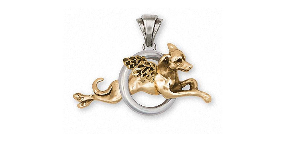 Italian Greyhound Charms Italian Greyhound Pendant Silver And 14k Gold Ig Jewelry Italian Greyhound jewelry