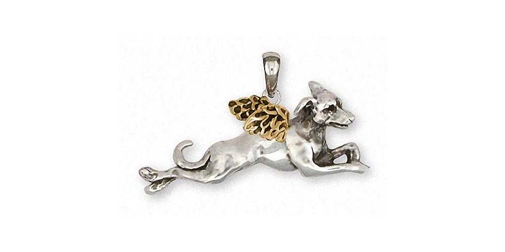 Italian Greyhound Charms Italian Greyhound Pendant Silver And 14k Gold Ig Jewelry Italian Greyhound jewelry
