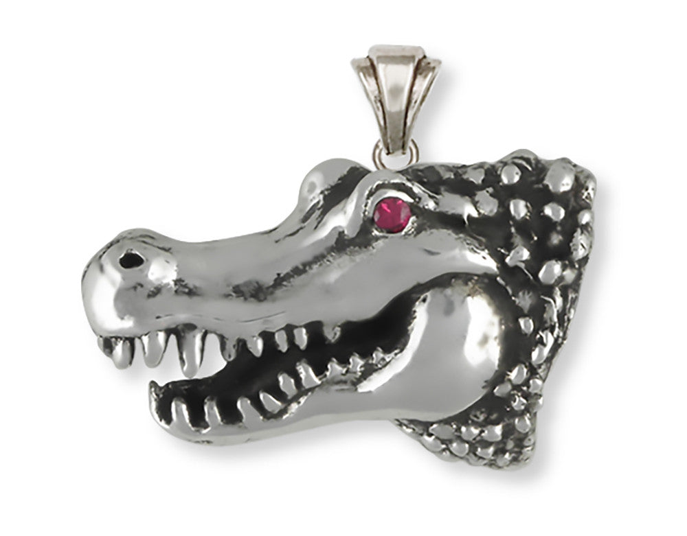 Alligator Pendant Jewelry Handmade Sterling Silver ALG2L-P