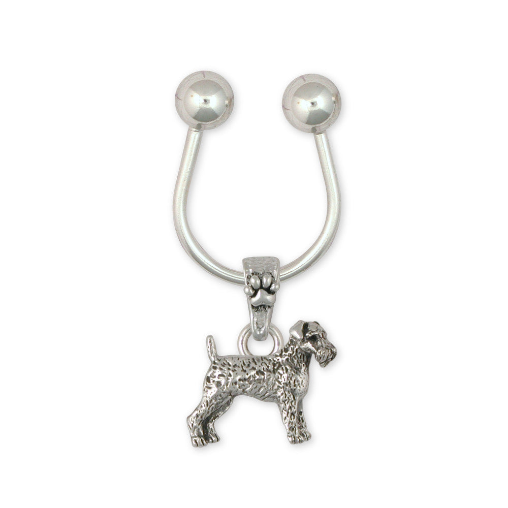 Airedale Terrier Charms Airedale Terrier Key Ring Sterling Silver Dog Jewelry Airedale Terrier jewelry