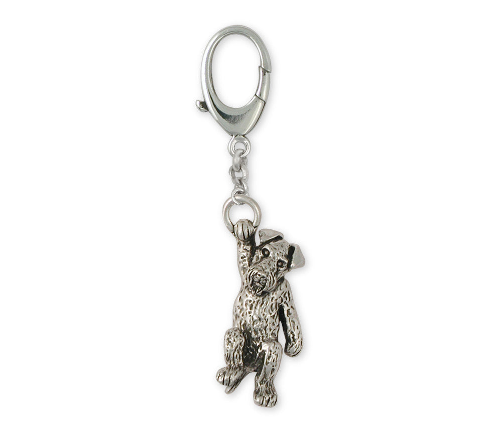 Airedale Terrier Charms Airedale Terrier Zipper Pull Sterling Silver Dog Jewelry Airedale Terrier jewelry