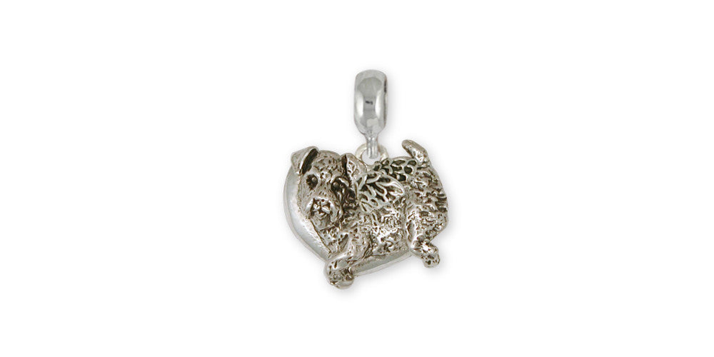 Airedale Terrier Angel Charms Airedale Terrier Angel Charm Slide Sterling Silver Dog Jewelry Airedale Terrier Angel jewelry