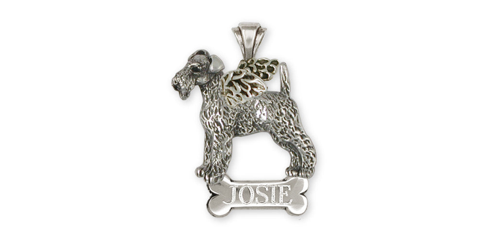 Airedale Terrier Angel Charms Airedale Terrier Angel Pendant Sterling Silver Dog Jewelry Airedale Terrier Angel jewelry
