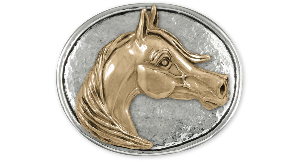 Arabian Horse Charms Arabian Horse Belt Buckle Sterling Silver And Yellow Bronze Arabian Horse Jewelry Arabian Horse jewelry