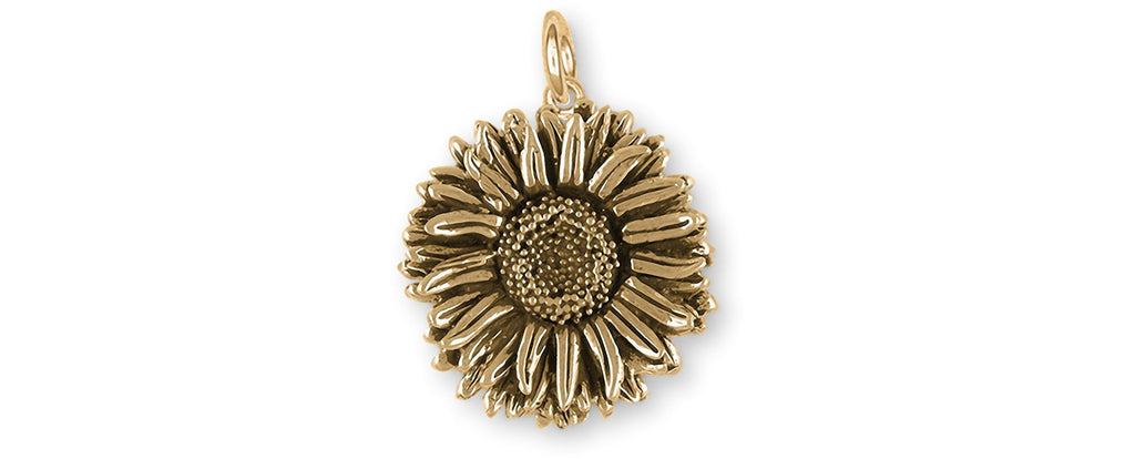 Aster Charms Aster Charm 14k Yellow Gold Aster Flower Jewelry Aster jewelry