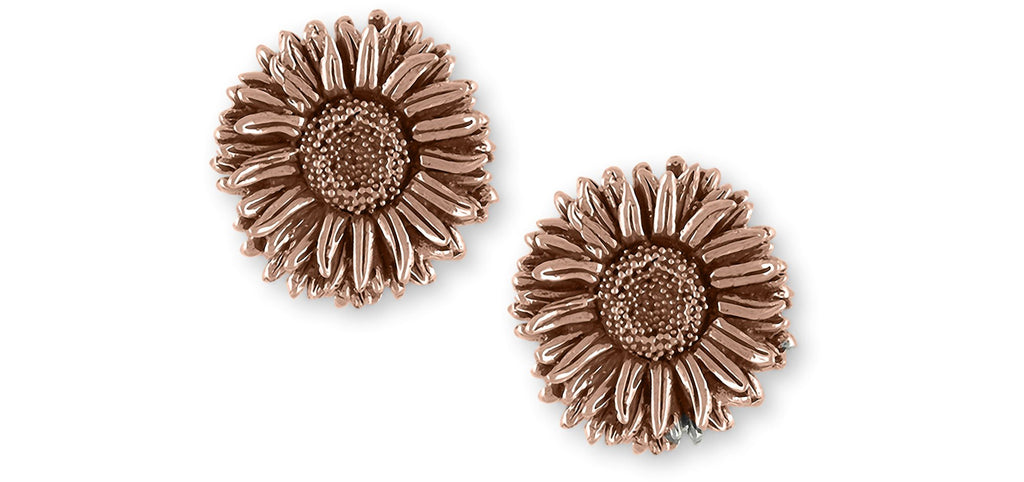 Aster Charms Aster Cufflinks 14k Rose Gold Aster Flower Jewelry Aster jewelry