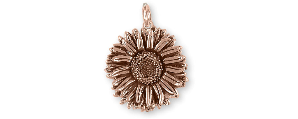 Aster Charms Aster Charm 14k Rose Gold Aster Flower Jewelry Aster jewelry