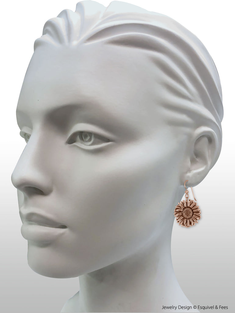 Aster Jewelry 14k Rose Gold Handmade Aster Flower Earrings  AST1-ERG
