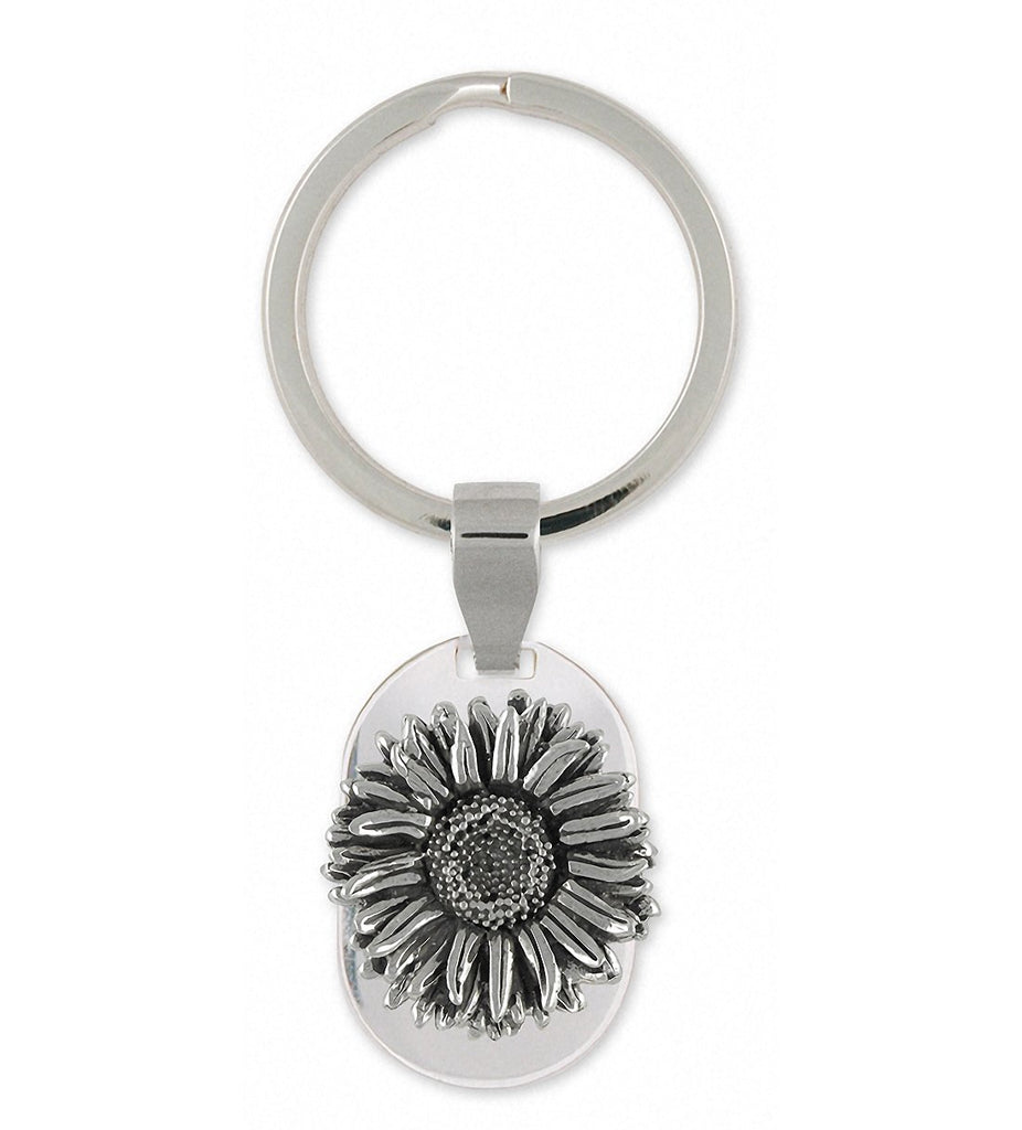 Aster Charms Aster Key Ring Sterling Silver Flower Jewelry Aster jewelry