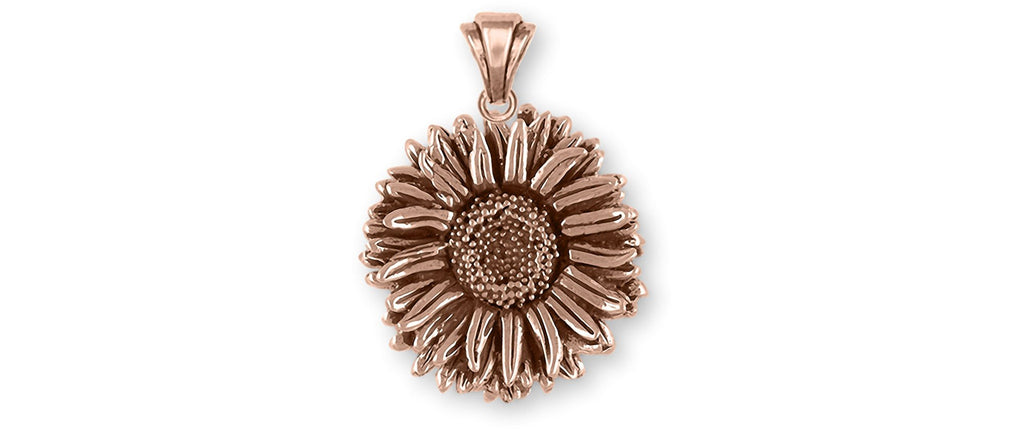 Aster Charms Aster Pendant 14k Rose Gold Aster Flower Jewelry Aster jewelry