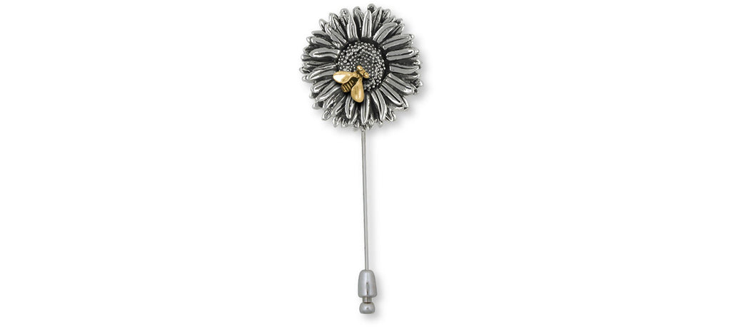 Aster Charms Aster Brooch Pin Silver And 14k Gold Aster Flower Jewelry Aster jewelry