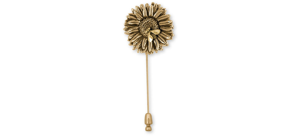 Aster Charms Aster Brooch Pin 14k Yellow Gold Vermeil Aster Flower Jewelry Aster jewelry