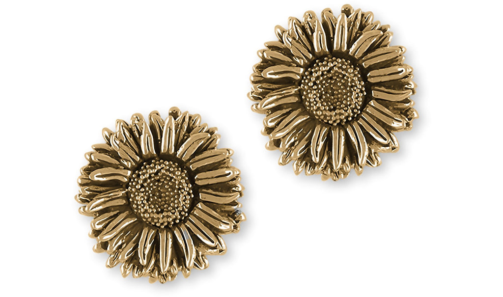 Aster Charms Aster Cufflinks 14k Yellow Gold Aster Flower Jewelry Aster jewelry