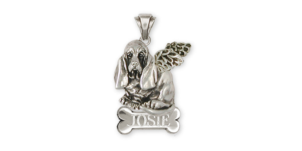 Basset Hound Angel Charms Basset Hound Angel Personalized Pendant Sterling Silver Dog Jewelry Basset Hound Angel jewelry