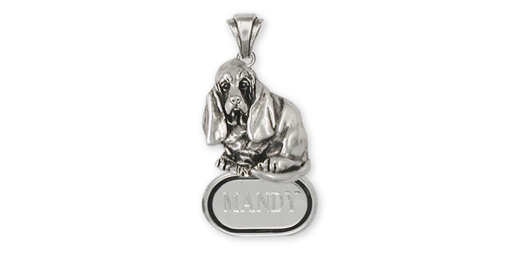 Basset Hound Charms Basset Hound Personalized Pendant Sterling Silver Dog Jewelry Basset Hound jewelry