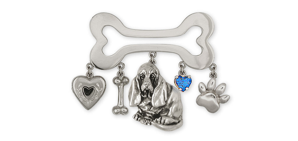 Basset Hound Charms Basset Hound Brooch Pin Sterling Silver Dog Jewelry Basset Hound jewelry