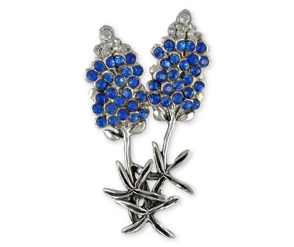 Bluebonnet Charms Bluebonnet Brooch Pin Sterling Silver Texas Wildflower Jewelry Bluebonnet jewelry