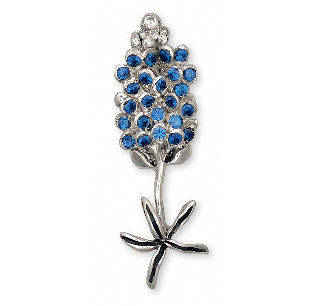 Bluebonnet Charms Bluebonnet Brooch Pin Sterling Silver Texas Wildflower Jewelry Bluebonnet jewelry