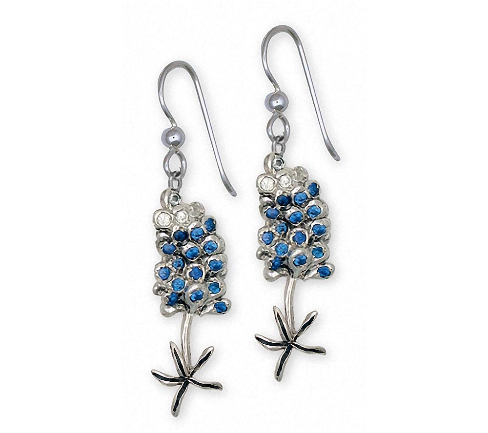 Bluebonnet Charms Bluebonnet Earrings Sterling Silver Texas Wildflower Jewelry Bluebonnet jewelry