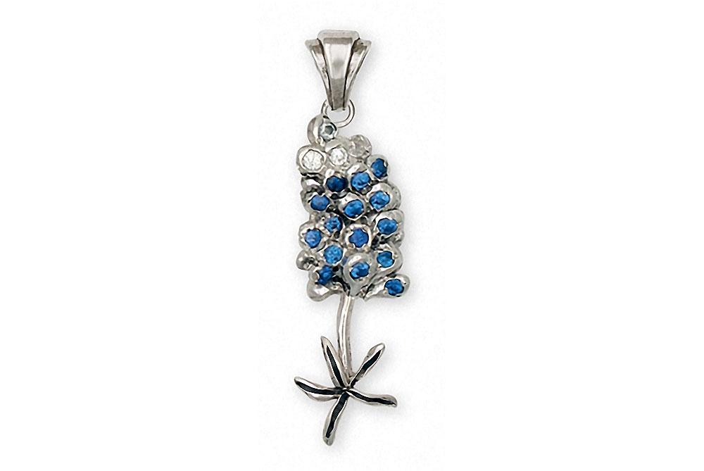 Bluebonnet Charms Bluebonnet Pendant Sterling Silver Texas Wildflower Jewelry Bluebonnet jewelry