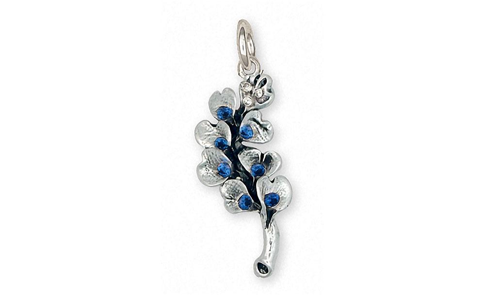 Bluebonnet Charms Bluebonnet Charm Sterling Silver Texas Wildflower Jewelry Bluebonnet jewelry