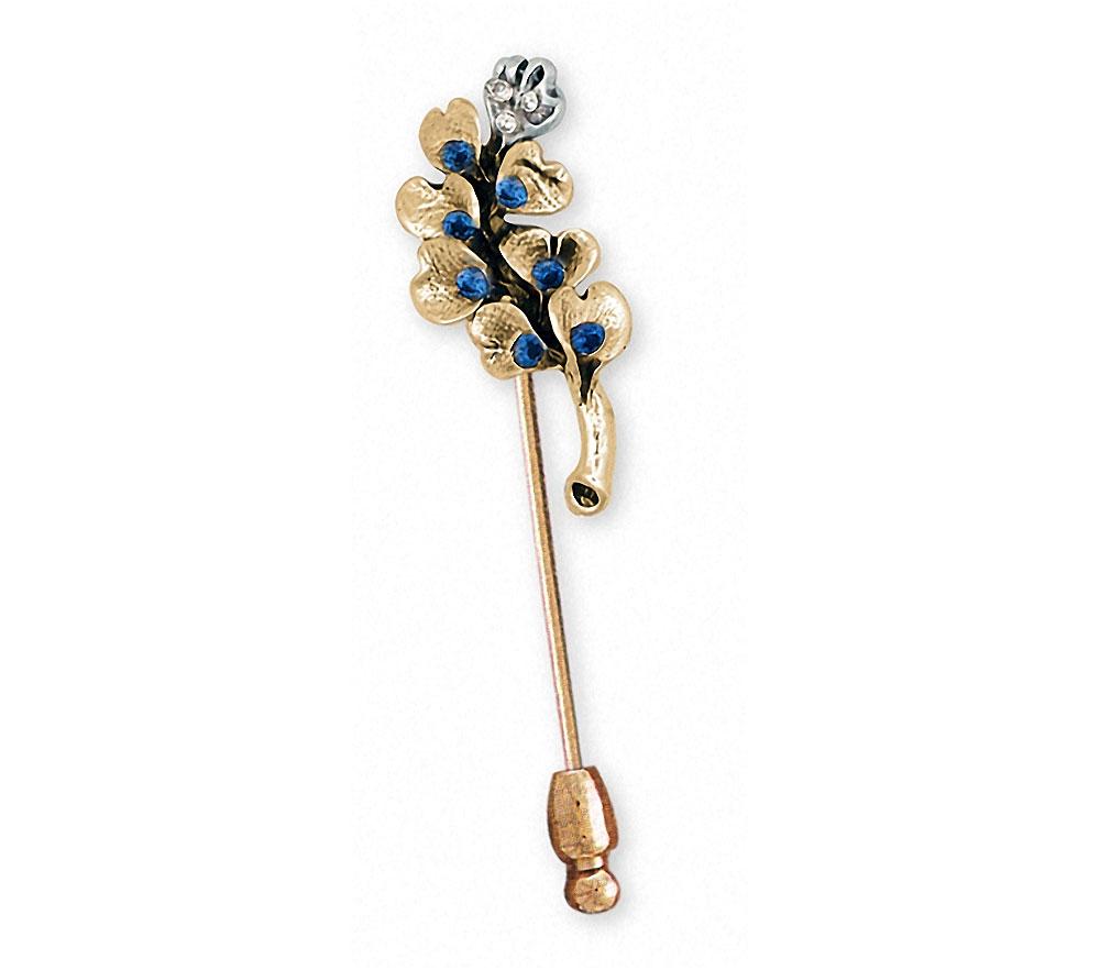 Bluebonnet Charms Bluebonnet Brooch Pin 14k Gold Texas Wildflower Jewelry Bluebonnet jewelry