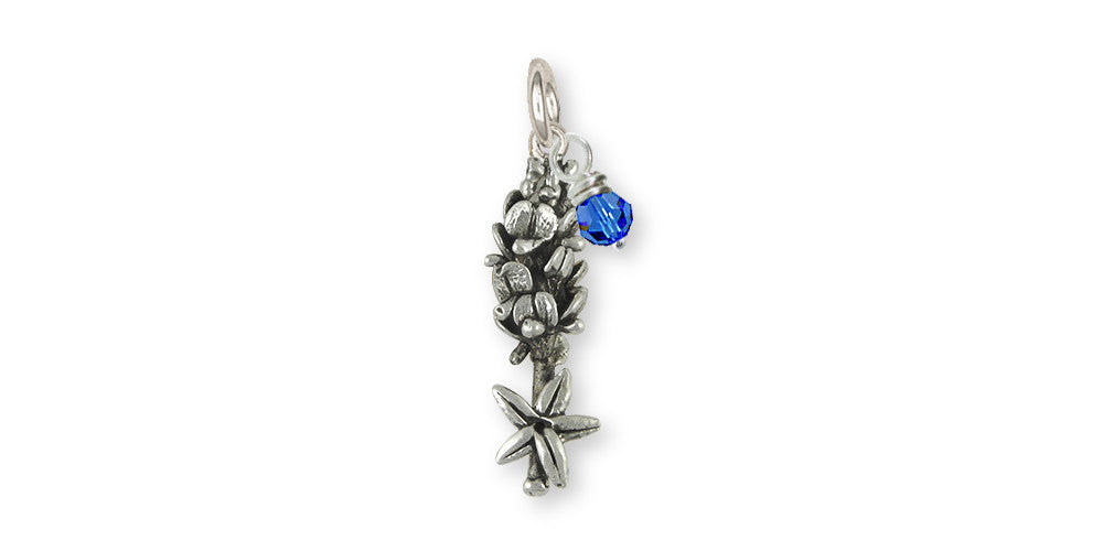 Bluebonnet Charms Bluebonnet Charm Sterling Silver Flower Jewelry Bluebonnet jewelry