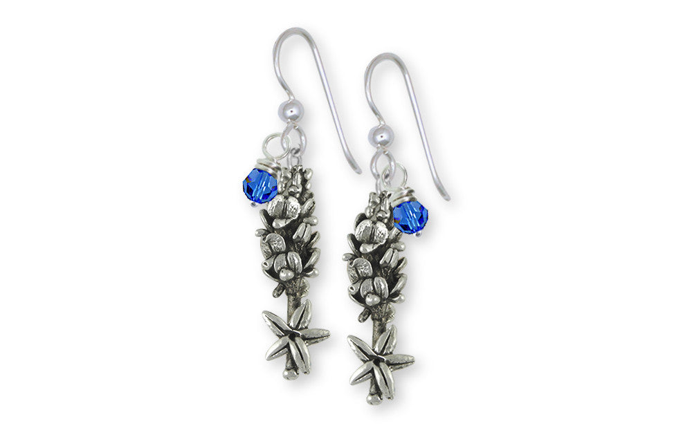 Bluebonnet Charms Bluebonnet Earrings Sterling Silver Flower Jewelry Bluebonnet jewelry