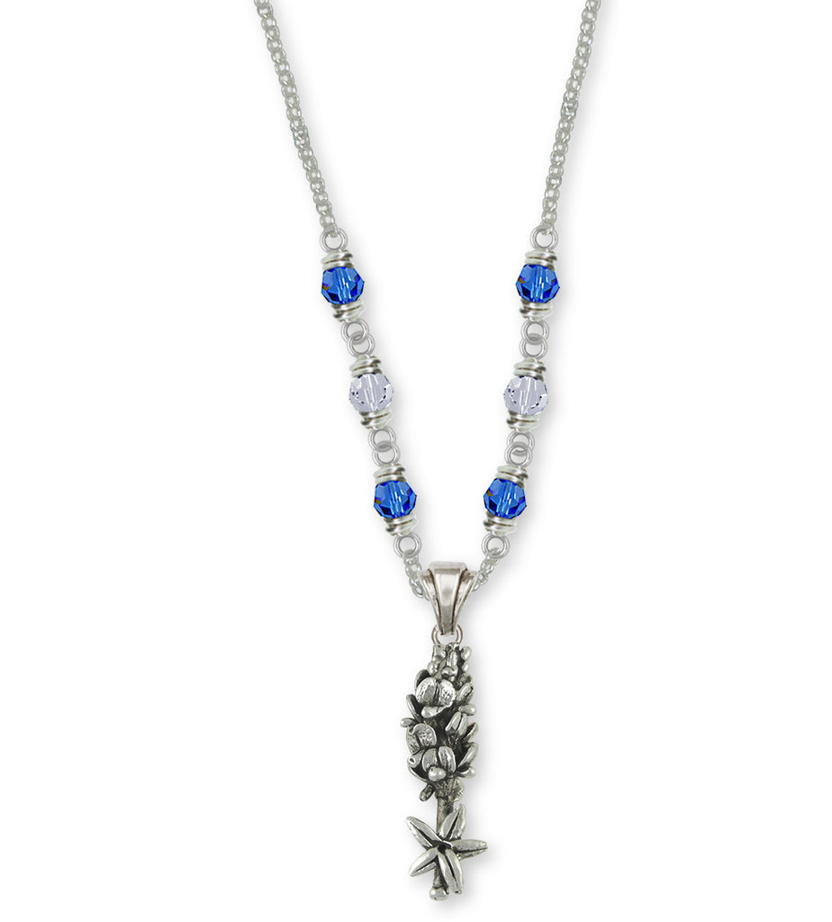 Bluebonnet Charms Bluebonnet Necklace Sterling Silver Flower Jewelry Bluebonnet jewelry