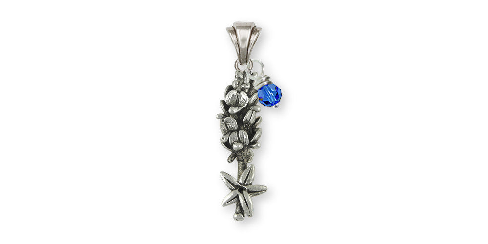 Bluebonnet Charms Bluebonnet Pendant Sterling Silver Flower Jewelry Bluebonnet jewelry