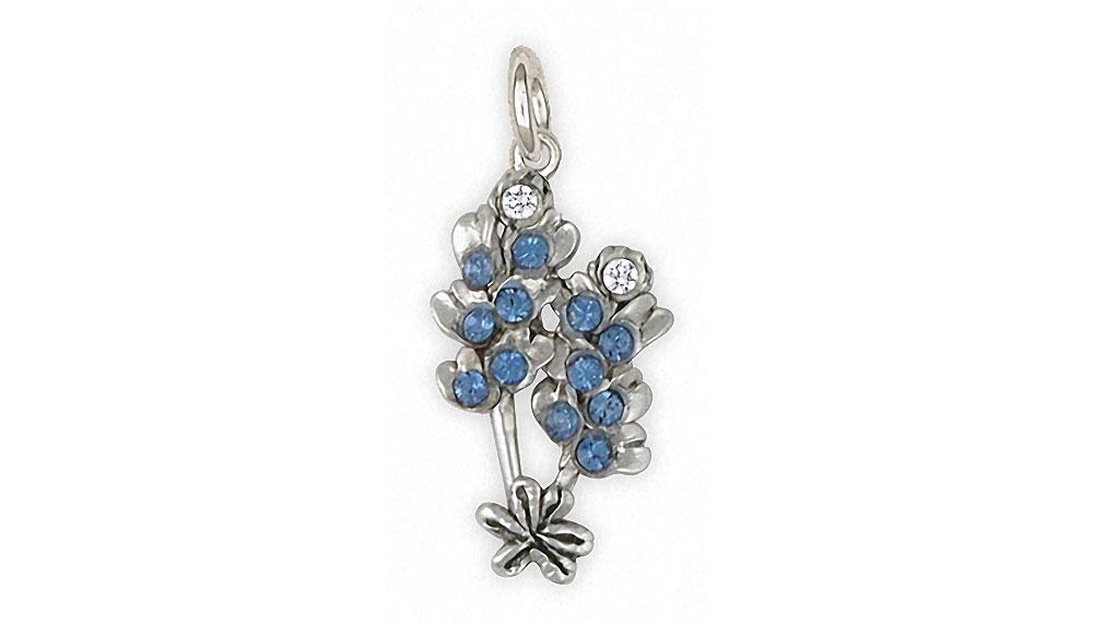 Bluebonnet Charms Bluebonnet Charm Sterling Silver Texas Wildflower Jewelry Bluebonnet jewelry