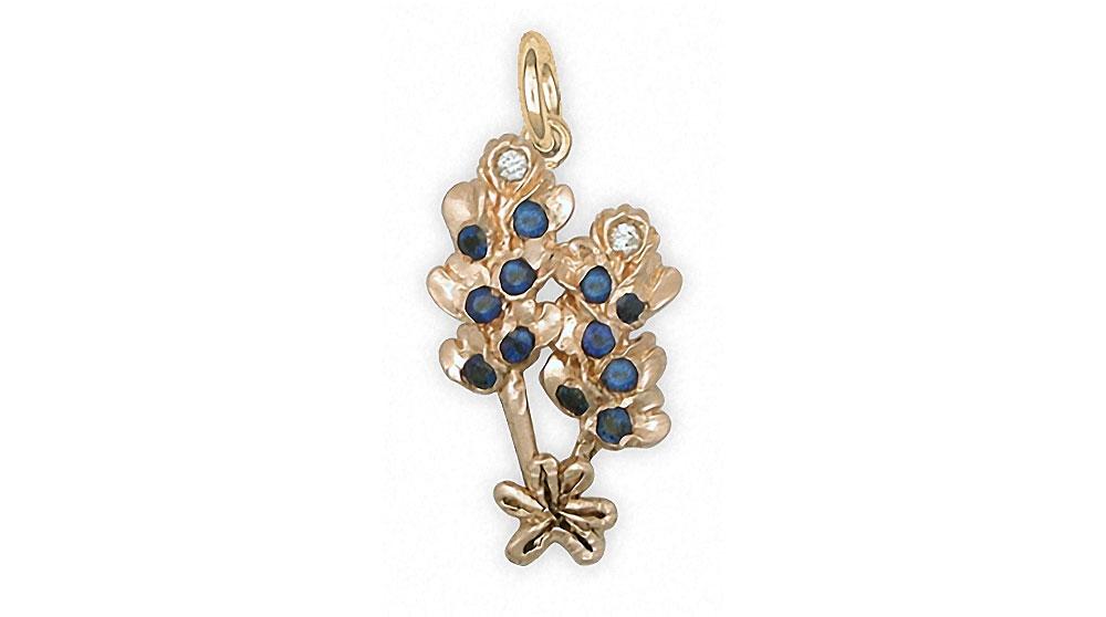 Bluebonnet Charms Bluebonnet Charm 14k Gold Texas Wildflower Jewelry Bluebonnet jewelry