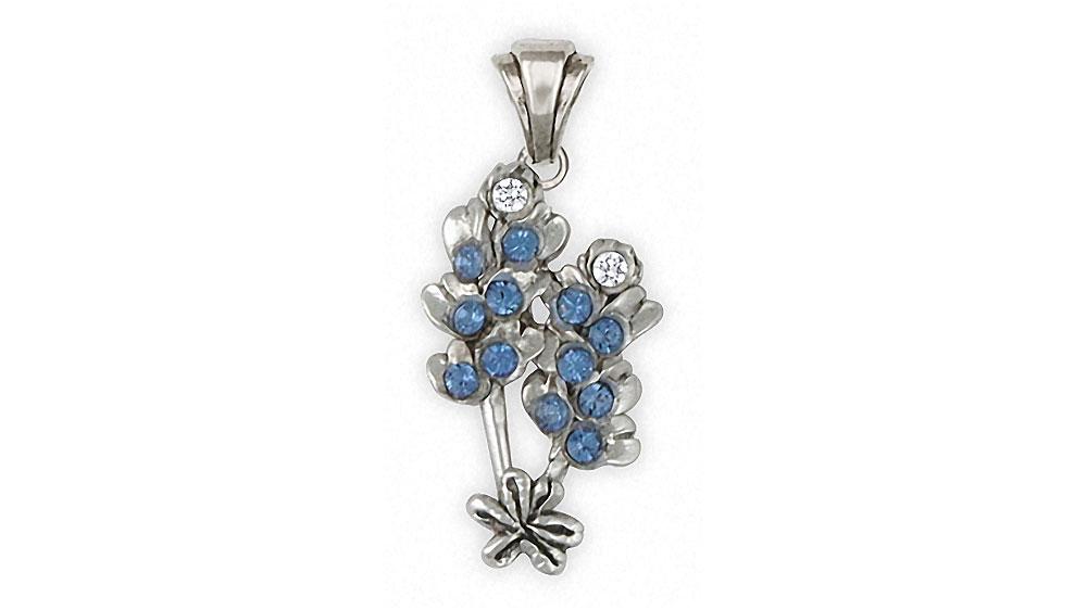 Bluebonnet Charms Bluebonnet Pendant Sterling Silver Texas Wildflower Jewelry Bluebonnet jewelry