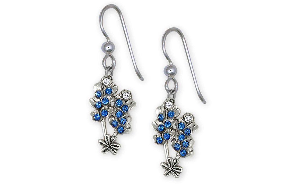 Bluebonnet Charms Bluebonnet Earrings Sterling Silver Bluebonnet Flower Jewelry Bluebonnet jewelry